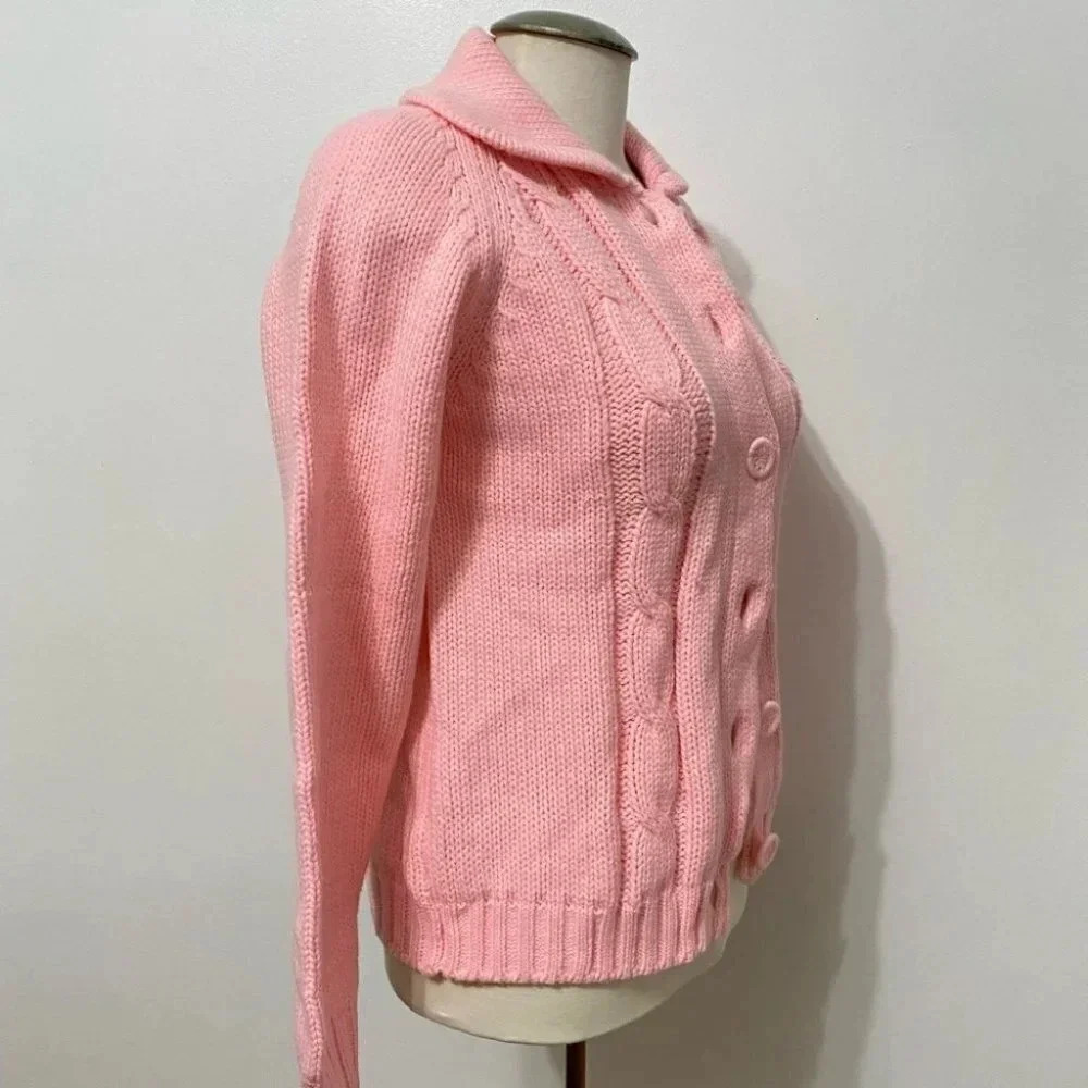 Vintage - 1960s Simpsons for Sears Pastel Pink Knit Sweater - Picture 4 of 11